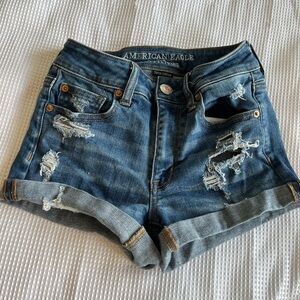 blue american eagle jean shorts